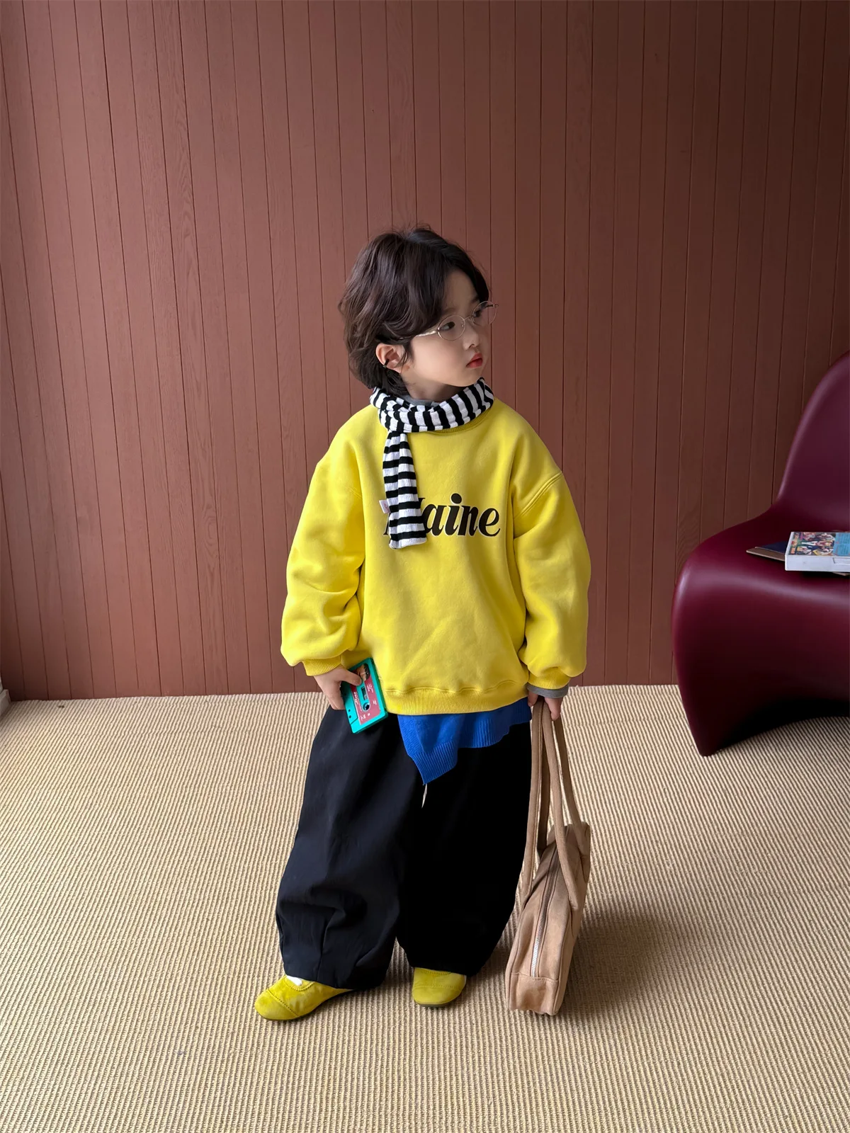 سترة الأطفال 2025 الخريف والشتاء جديد الكرتون رسالة سميكة سترة كلية نمط غير رسمي #3