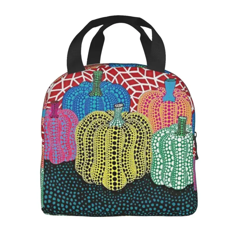 Three Polkadot Pumpkin Art Insulated Lunch Bag for Women Leakproof Yayoi Kusama Thermal Cooler Bento Box Office Work School