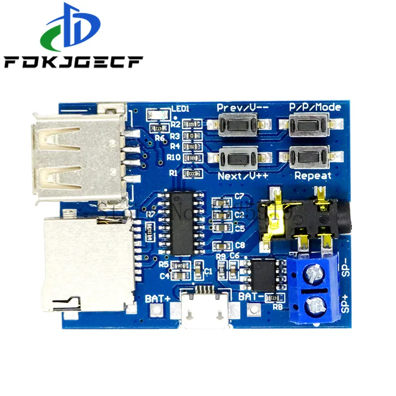 MP3 nondestructive decoder board Built-in amplifier mp3 module mp3 decoder TF card U disk decoding player
