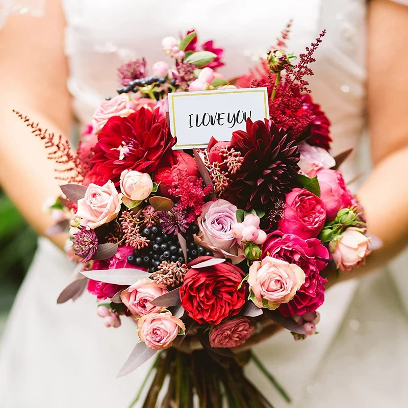 Визитки для свадьбы, упаковка из 100 карт премиум-класса для палатки, для стола с золотой фольгой, 2x4 дюйма, для любого мероприятия