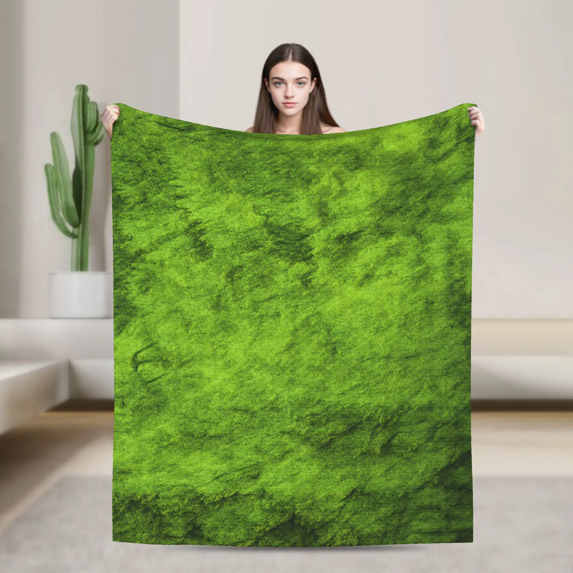 Grass Battlemat Grassland Land Greenery Blankets Picnic Flannel Throw Blanket For Bedroom Warm Quality Bedspread