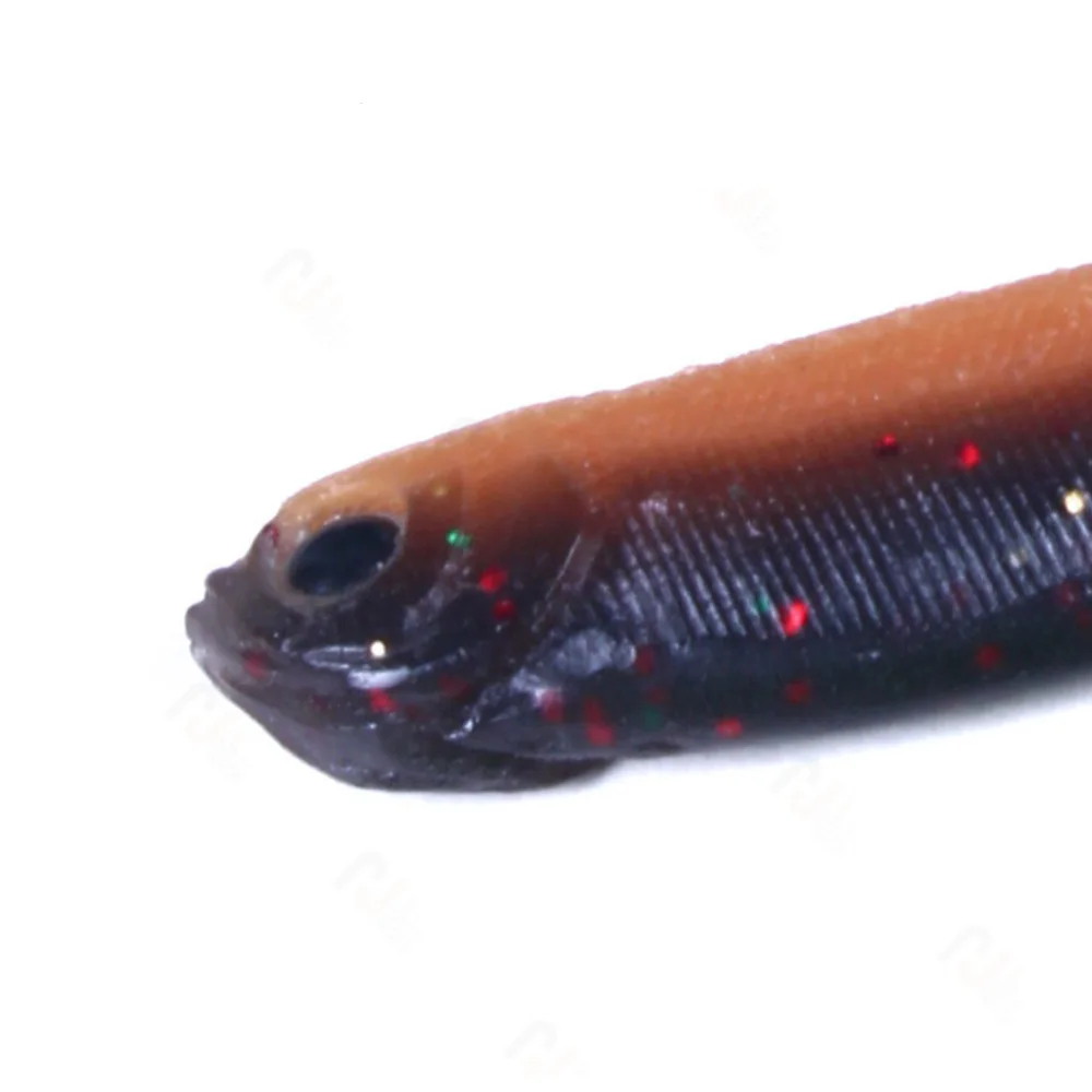 10PCS Preto Minnow Jerk Shad Verme Isca Worm 8cm/2g Silicone Macio Peixe Isca Água Salgada Pesca De Água Doce Jigging Wobbler Tackle