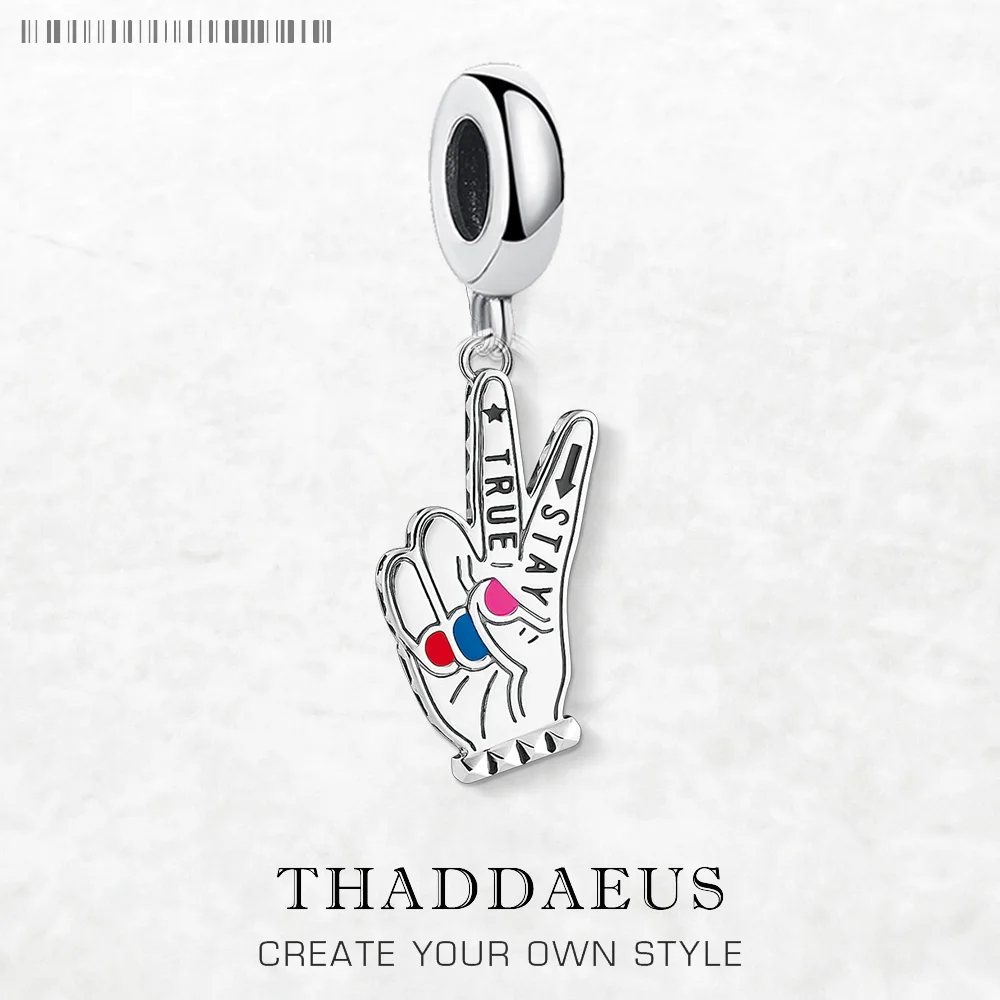 

Fashion Stay True Hand Pendant Dangle Charm 925 Sterling Silver Fine Jewelry Trendy Gift For Women Men