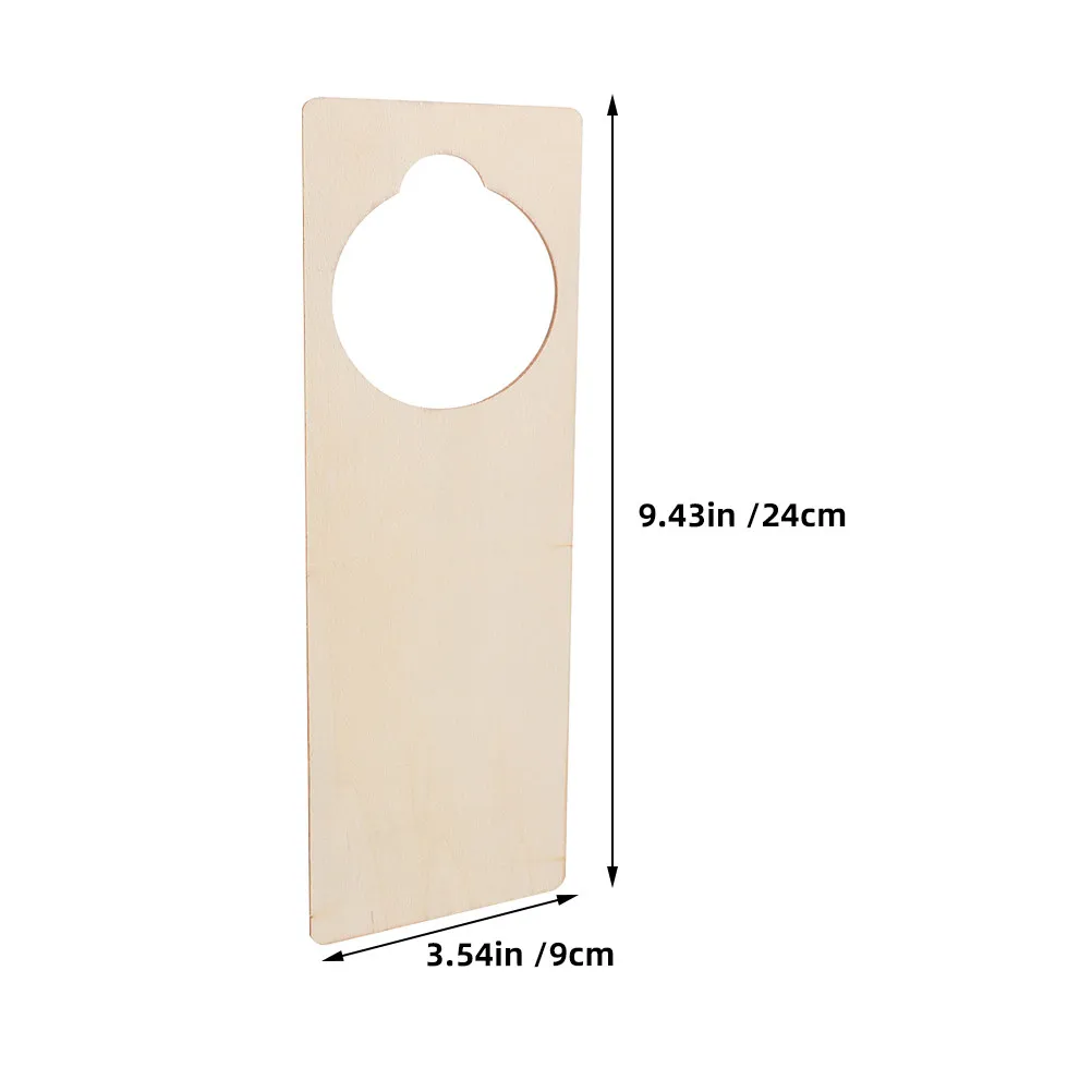10Pcs Unfinished Wooden Door Knob Hanger Sign Blank Craft Blank for DIY Decoration Wood Crafts Hanging Doorplate School Arts