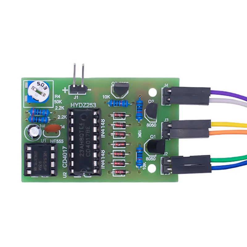 CD4017 + NE555 красный белый синий светодиодный водяной свет производство DIY комплект сварочный обучающий электронный модуль запасные части TJ-56-715 DC 12 В