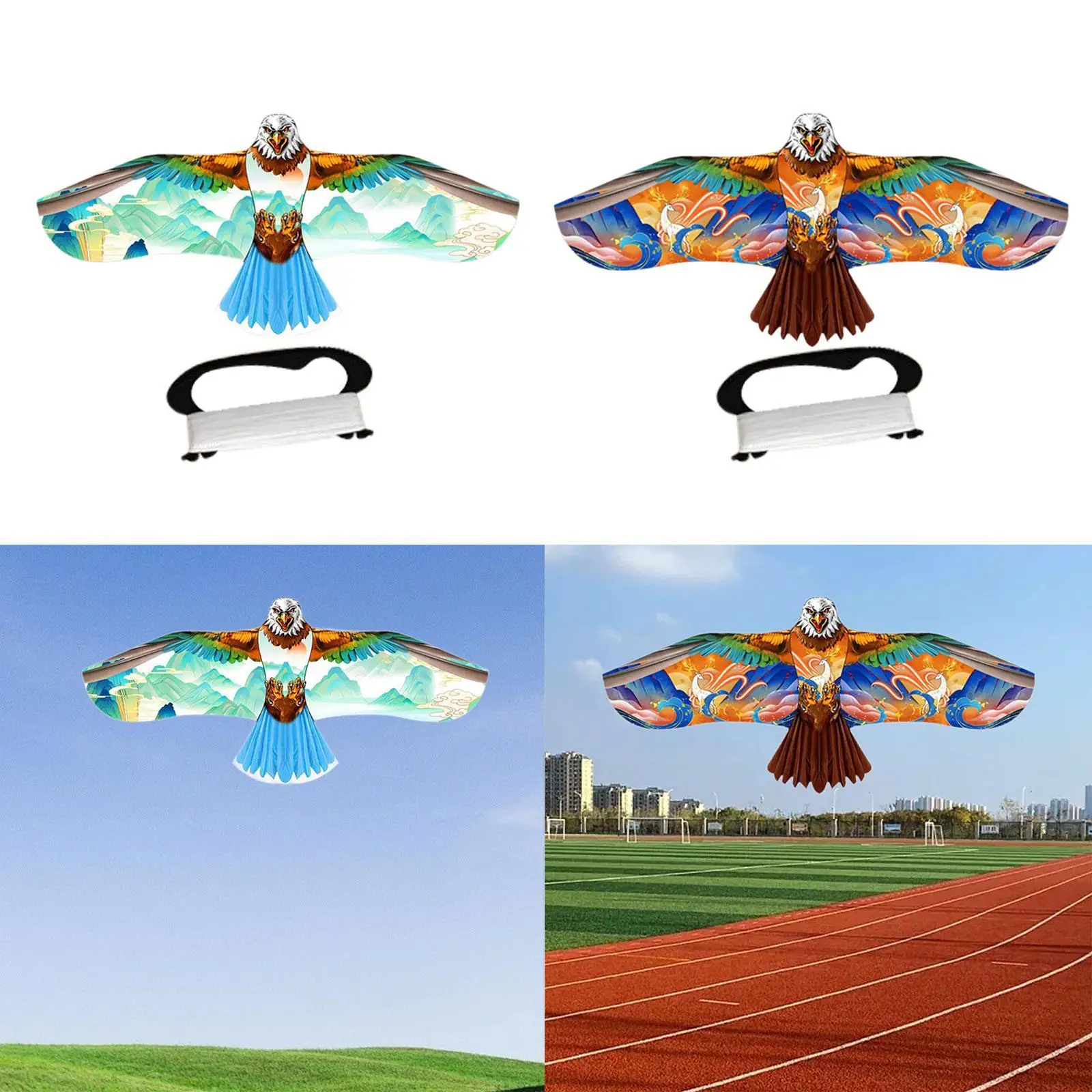 Large Kite Outdoor Game Easy to Fly Ripstop 3D Lifelike Flying Toy Game Beginner Kite for Girls Boys Adults Kids Trip Beginner