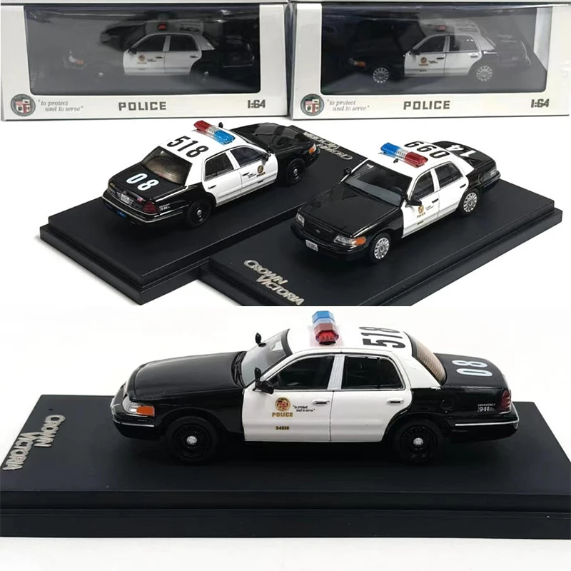 

GOC 1:64 Scale Crown Victoria CV Police Simulation Alloy Car Model Static Display Collectible Toy Gift Souvenir Decoration