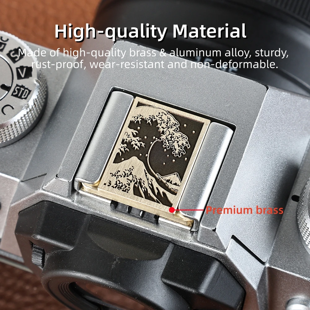 Vintage Metal Camera Hot Shoe Cover Shutter Button for Fuji X-T5 T4 X-T50 X-T30 II X-E5 X-S20 X100VI XT4 XT3 Leica M10 M11 Q2 Q3 view 3