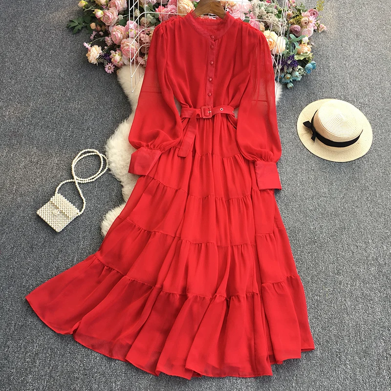 Ladies High Waist Chiffon Bohemian Maxi Dress for Women Summer Fashion Casual Female Party Long Dress Cheap Wholesale BPA679