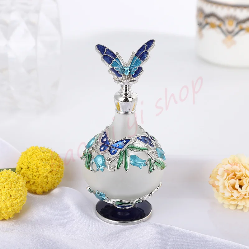 25ml vintage essence essential oil dropper bottle/alloy glass small empty bottle/exquisite handicraft/gift