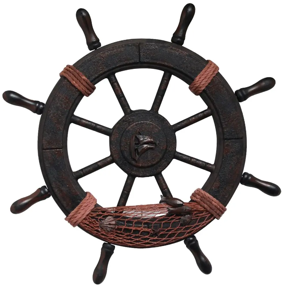 

Pirate Decor Wooden Boat Anchor House Ornaments Ship Rudder Decor Ocean Decor Nautical Wheel Decoration Metal Home Decor Rudder