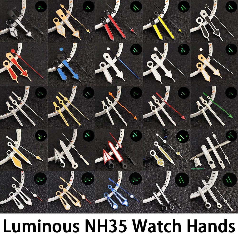 High Quality Watch Hands Green Luminous Fits NH35/NH36/NH38/NH70/NH72 Movements Mechanical Watch Parts NH35 Hands Watches Man