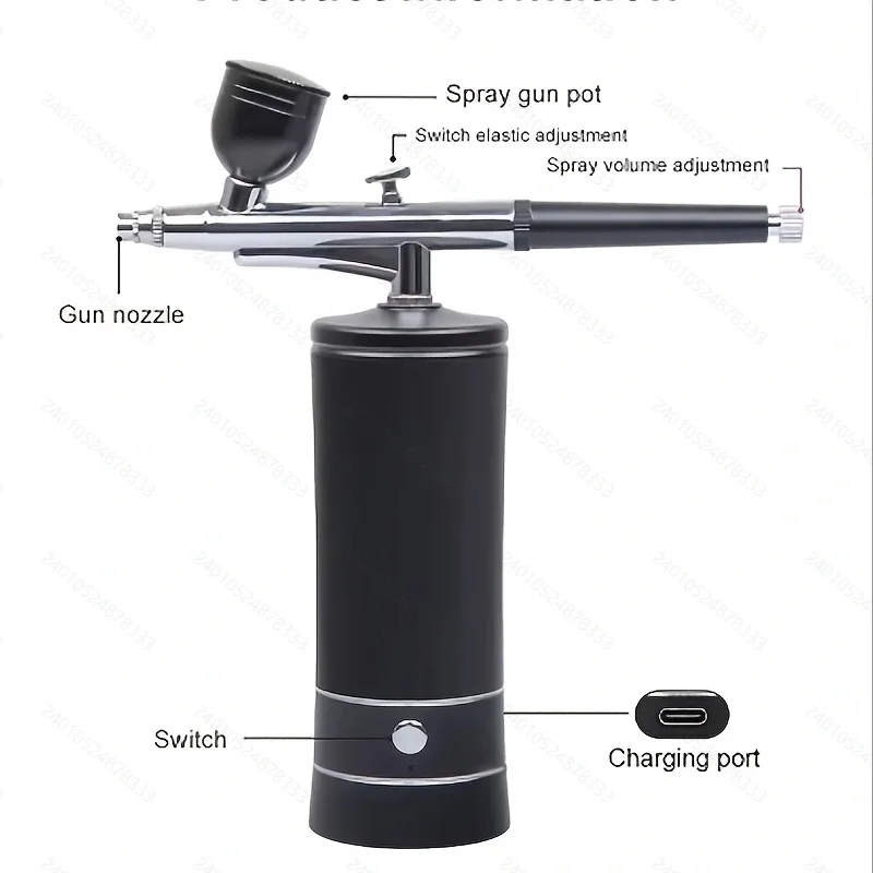 ปืนฉีดไฟฟ้าพร้อมคอมเพรสเซอร์สําหรับเพ้นท์เล็บ สักระบายสี โมเดลรถ สัมผัสกราฟฟิตี ปากกาสเปรย์อเนกประสงค์