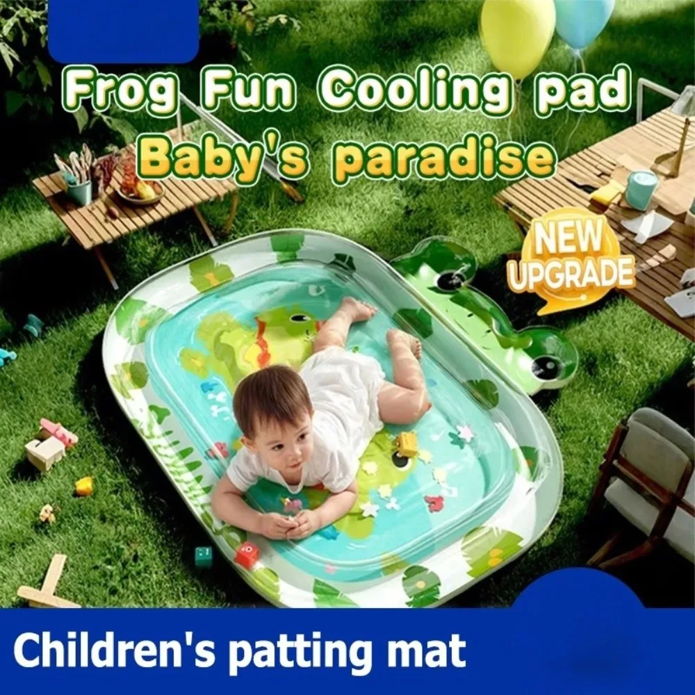 Nowa, urocza mata wodna dla niemowląt w kształcie żaby, dmuchana, do zabawy wewnątrz pomieszczeń, zabawki wodne, mata do zabawy, prezent