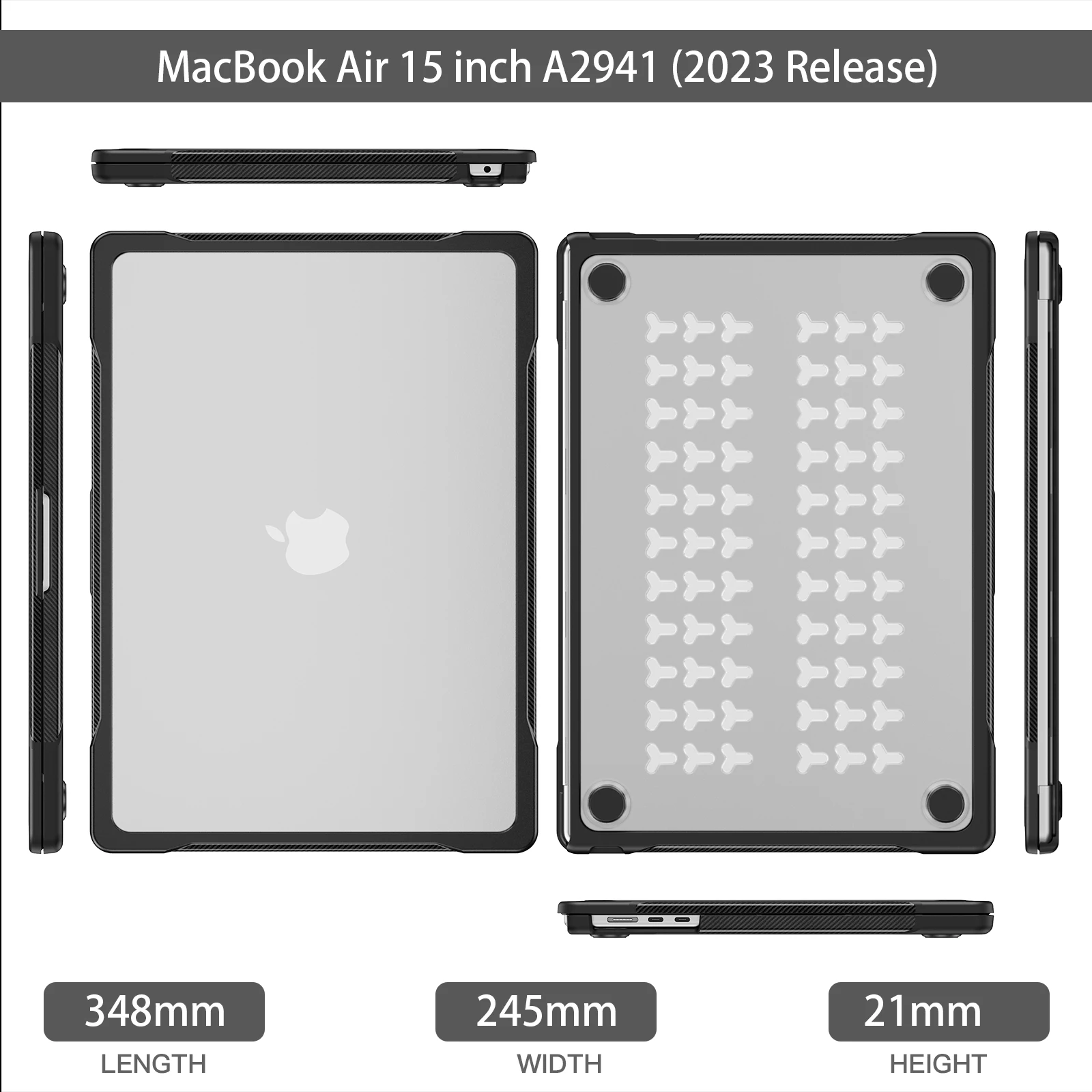 EGYAL Laptop Case for Macbook Air 13 Case M1 M2 M3 M4 Pro 14 16 Funda Air 15 Laptop Shell for Pro 13 2022 Anti-fall Shell