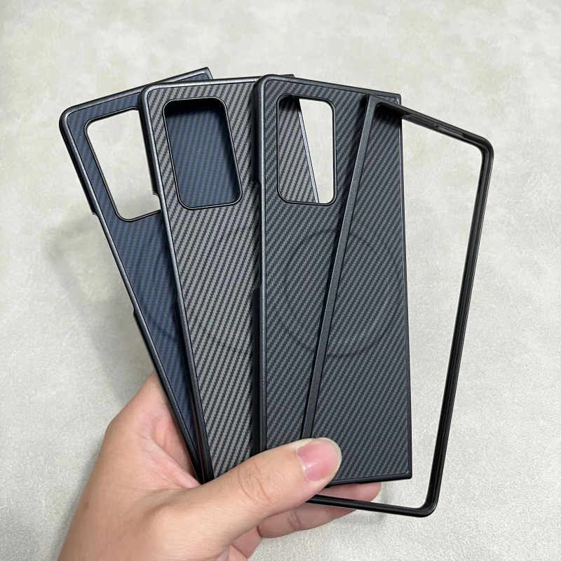 Carbon Fiber PU Leather Pattern for Samsung Z Fold 2 Phone Case Magnetic PC Hard Shell