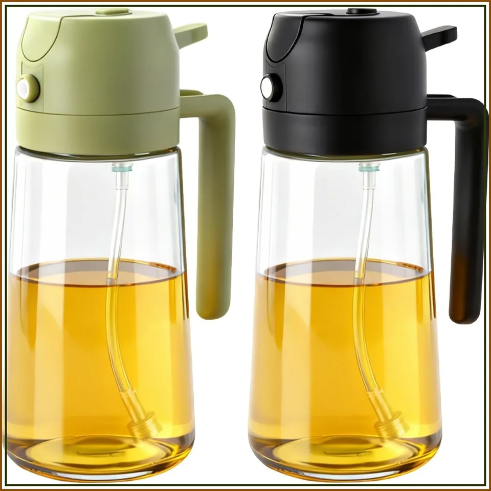 2 Pack Glass Oil Sprayers for Healthy Cooking