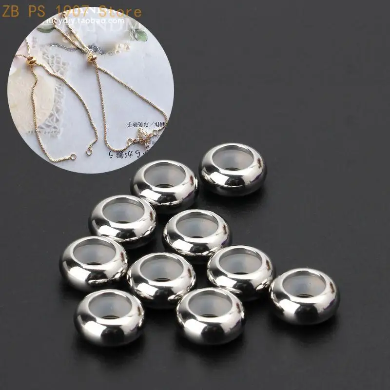 10Pcs Stainless Steel Rubber Insert Stopper Spacer Beads for Add-a-Bead Bracelet 55KA