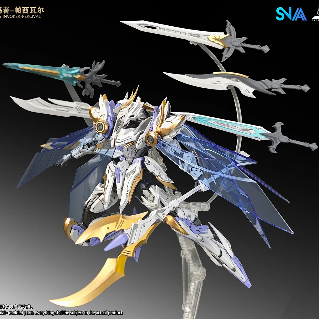 

Новинка 2024 года, в наличии Snaa Sc-009 Divine Invoker-Percival Deluxe Mode Kit Hg 1/144, круглые настольные рыцари, экшн-фигурки, игрушки, подарки