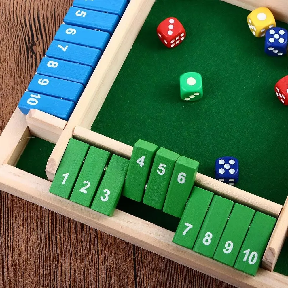 

Настольная игра Shut The Box: Крэпс с деревянными клапанами, для 4 игроков, для пабов, баров, вечеринок, семейных развлечений для детей и взрослых