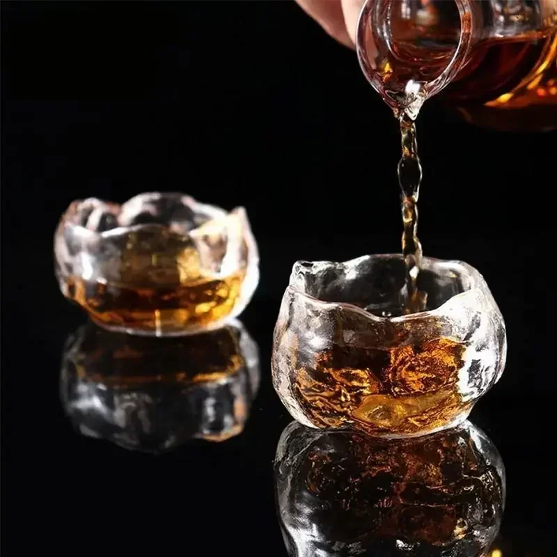 1pc Japanese Style Glass Cup Tasting Transparent/Frozen Tea s Kongfu Master Teacup White Wine   water pipe glass