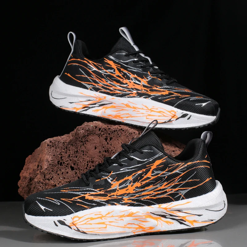 Summer new men's and women's running shoes breathable leisure sports shoes outdoor anti-slip vibration comfortable walking shoes