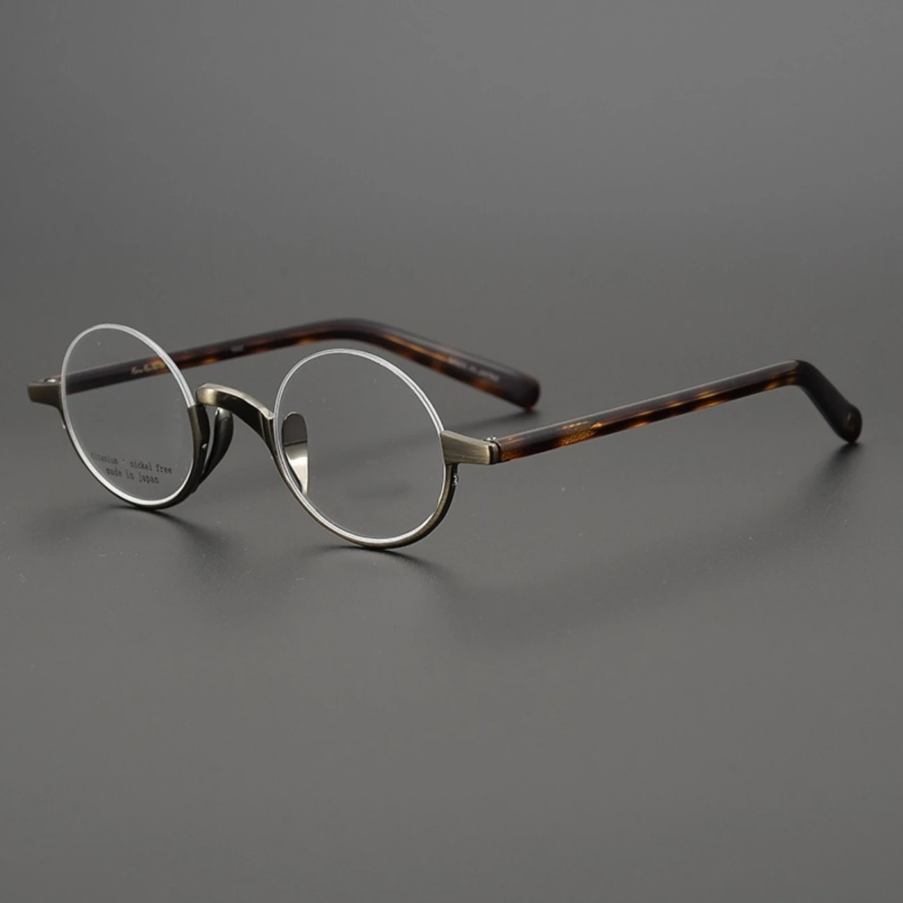 Titanium Japanese Brand Designer Collection John Lennon's Small Round Frame Retro Men Prescription Glasses Ultralight Half Frame