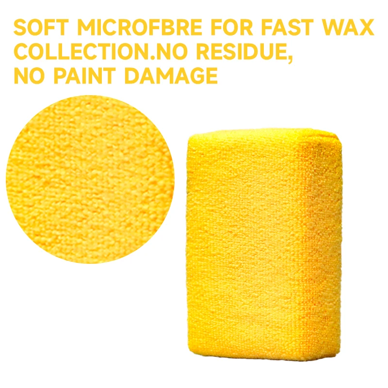 Microfiber Applicator Pads, Premium Microfiber Sponge, Car Wash Sponge and Cleaning Pads, Perfect for Effortless Wax, Sealant