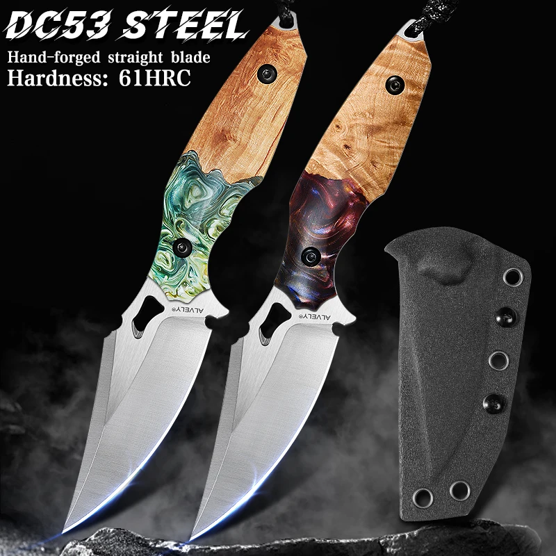 

High-quality DC53 fixed-blade knife, outdoor camping and adventure knife, men's everyday carry hunting knife, survival EDC tool