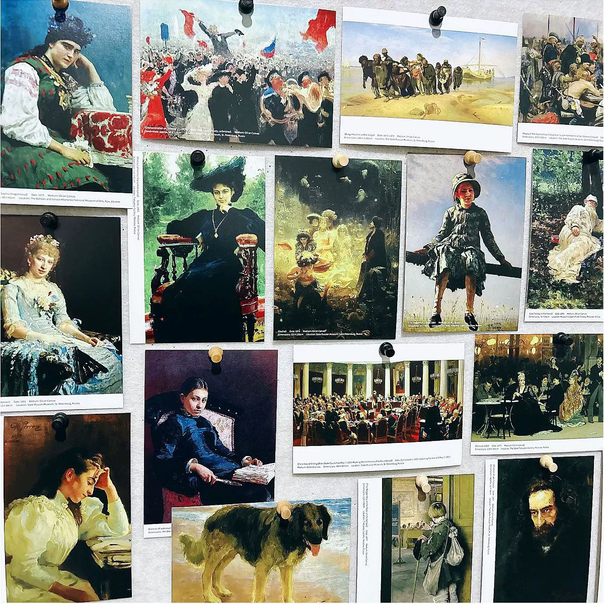Ensemble de cartes postales de peinture à l'huile Repin Yefimovich, 30 pièces, cartes de vœux de Collection d'œuvres d'art de réalisme russe classique