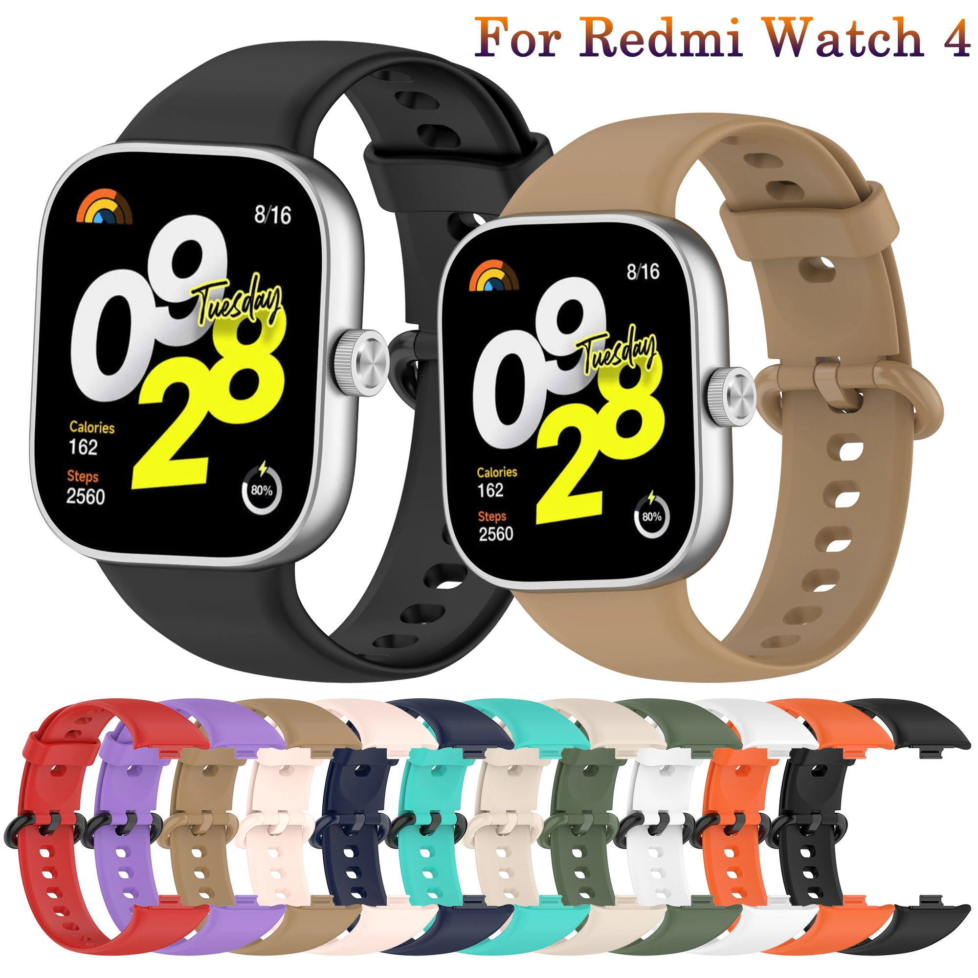 

Watchband For Redmi watch 4 Strap Band Smart Wriststrap For Xiaomi Mi Band 8 9 Pro Wristband silicone Bracelet Belt Accessories