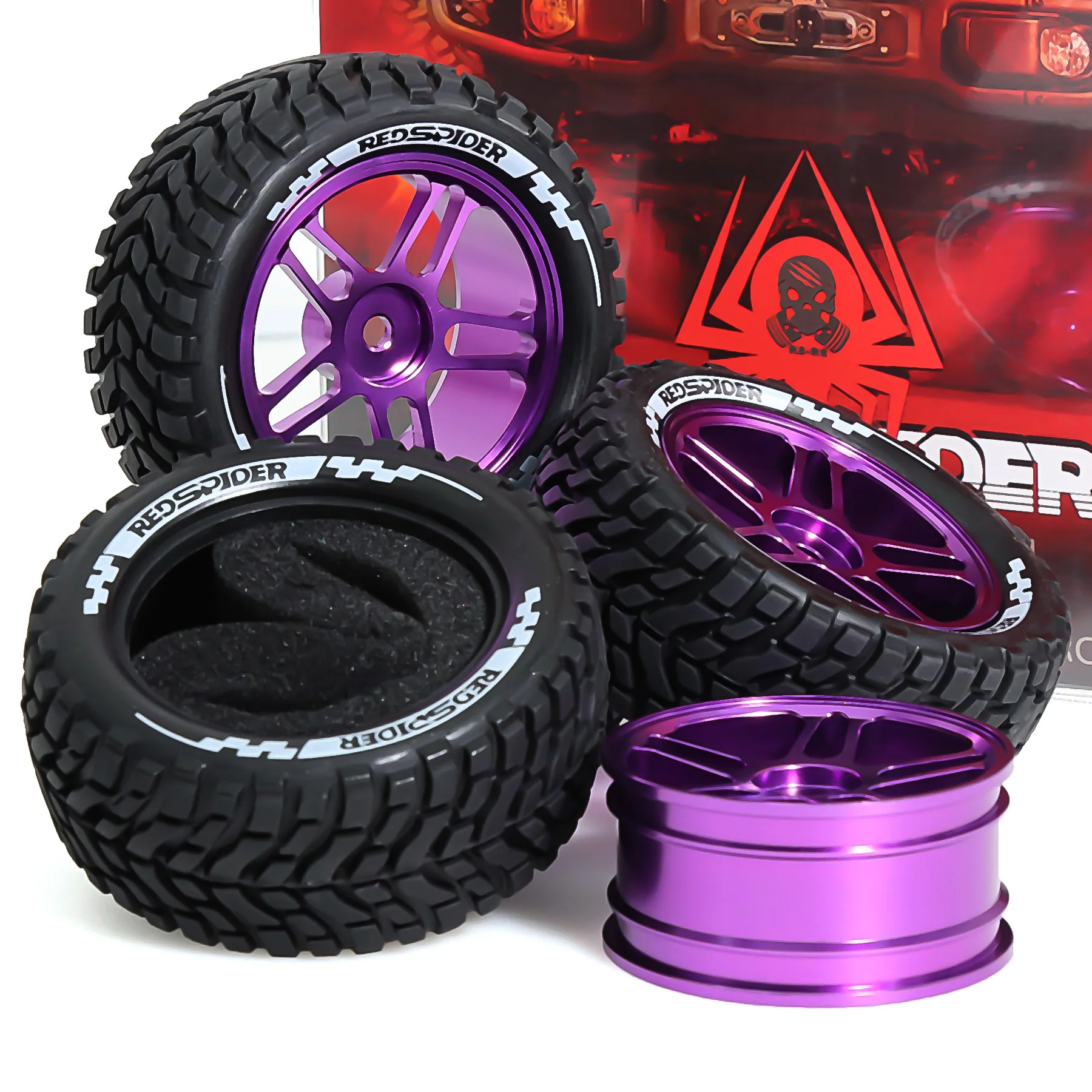 RED SPIDER 4Pcs 1/10 RC On Road Drift Car Tires &  Metal Wheels Replacement Kit For TT01 TT02 MST Yokomo HSP RC Touring Car
