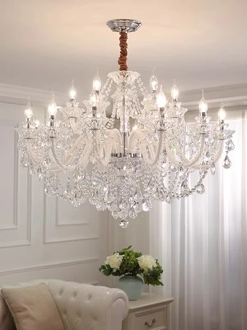 

European Luxury Crystal Chandeliers Lights Fixture American Palace Classic Chandelier Restaurant Living Dining Room Luminarias