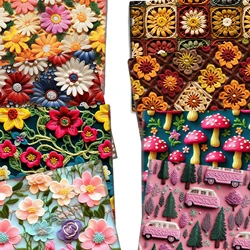 50*145cm Imitation Embroidery Flower Polyester Cotton Fabric For Tissue Sewing Quilting Fabrics Needlework Material DIY