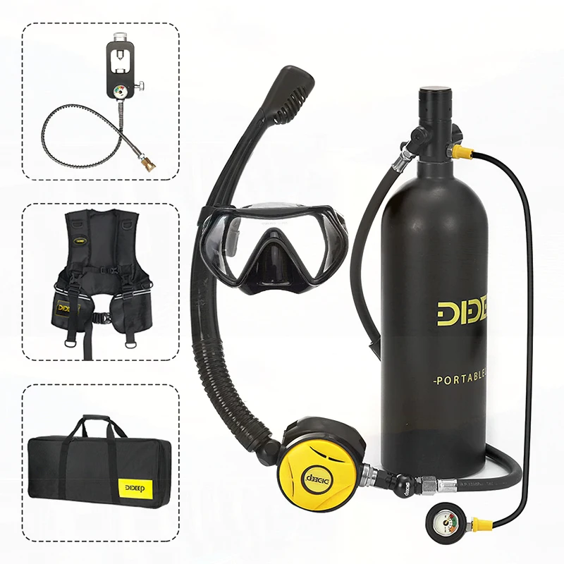 2L Diving Scuba Snorkel Tanks Oxygen Cylinder Set Underwater Air Tank Hand Pump For Dive Diving Equipment X5000Plus