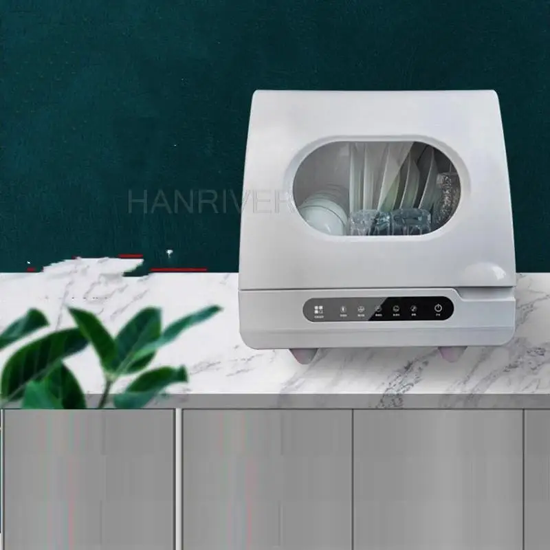 Smart Automatic Dishwasher Desktop High Temperature Disinfection Cabinet Kitchen Tableware Storage Dryer Small Household 220V
