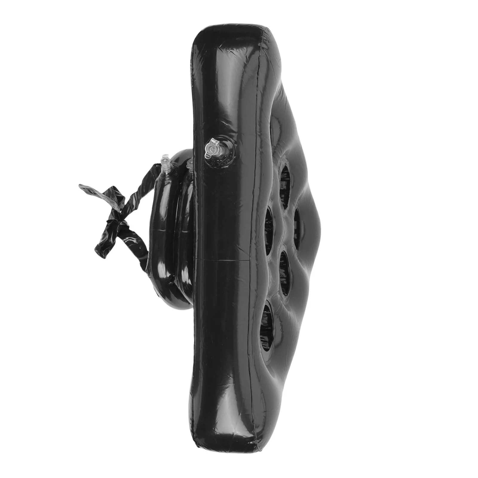 Black Inflatable Pool Cup Holder 6 Hole Drink Float for Beach Swim Party Triangular Design Game Inflatable Drink Holder