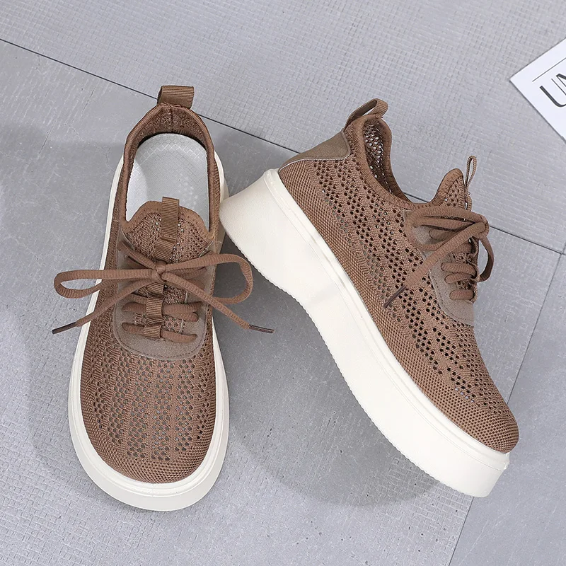 

2025 летняя женская новая противоскользящая дышащая удобная легкая повседневная обувь на толстой подошве, бесплатная доставка, повседневная обувь