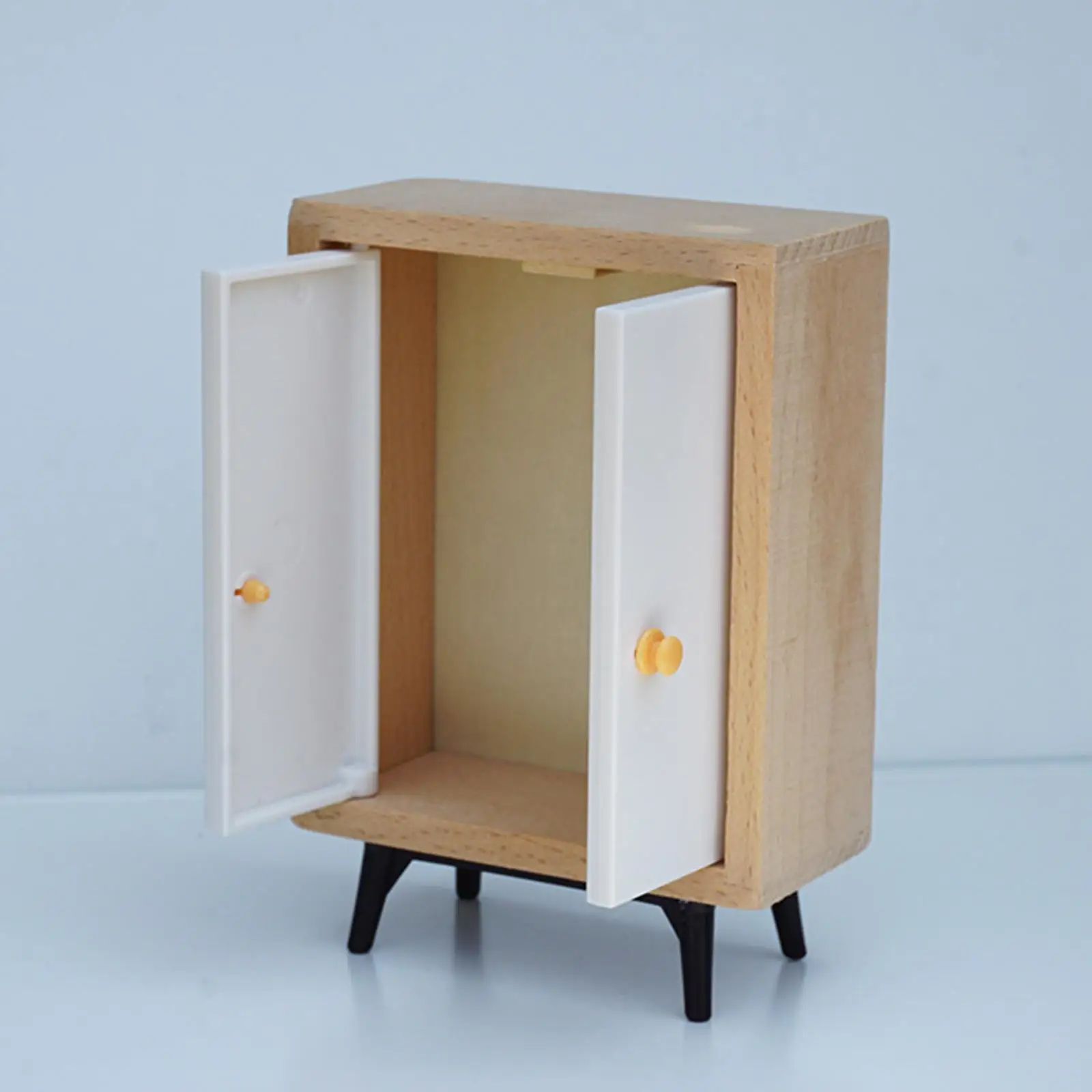 1/12 Dollhouse Wardrobe Mini Bedroom Cabinet Educational Toy Microscale Cupboard