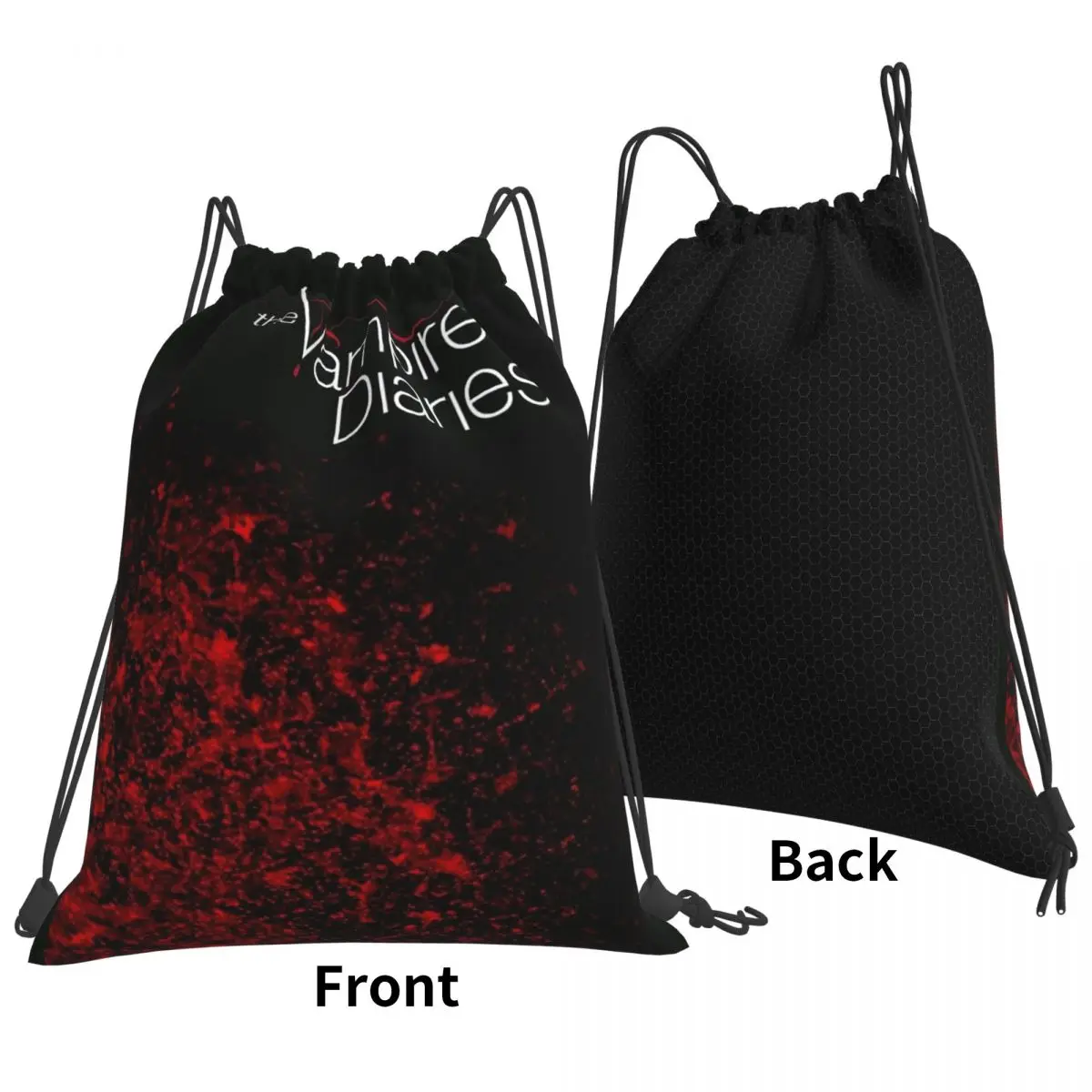 The Vampire Diaries Damon Salvatore Backpacks Multi-function Drawstring Bundle Pocket Sports Bag Book Bags for Travel Students