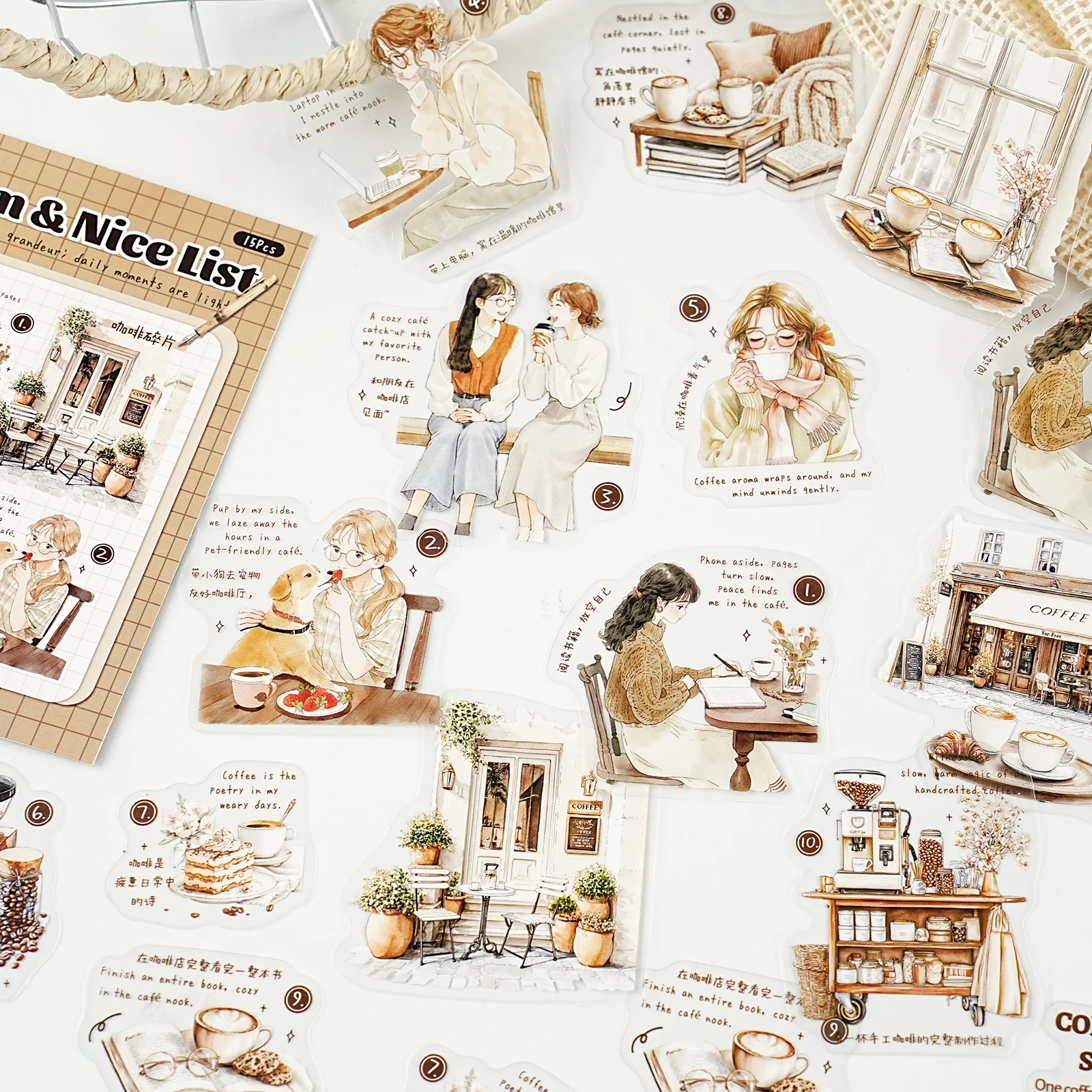 Etori Life Healing-Themed Artistic Character Girl DIY Journal Decoration Stickers Are Suitable for Student Gift Bags, Laptops, Water Bottles, Suitcases, Handmade Scrapbooking Supplies, Office Decoration Accessories, Home Decor, Accounting Supplies, Poster Making view 2