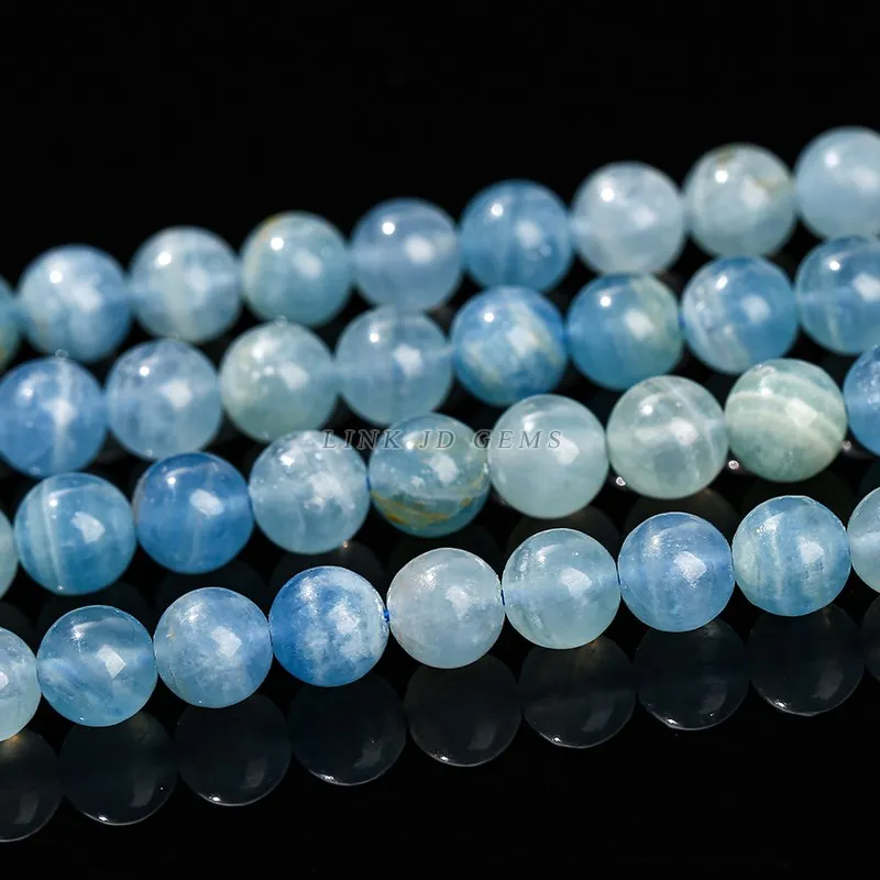 5A Natural Stone Blue Calcite Beads 6 8 10mm Pick Size Fine Gemstone Bead For Jewelry Making Diy Necklace Bracelet Accessory