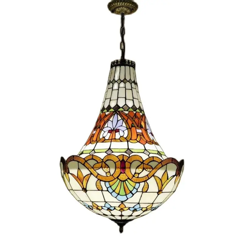 

Baroque Luxury Large Chandelier Vintage Tiffany Foyer Hall Stair Restaurant Bar Suspension Pendant Light D31002