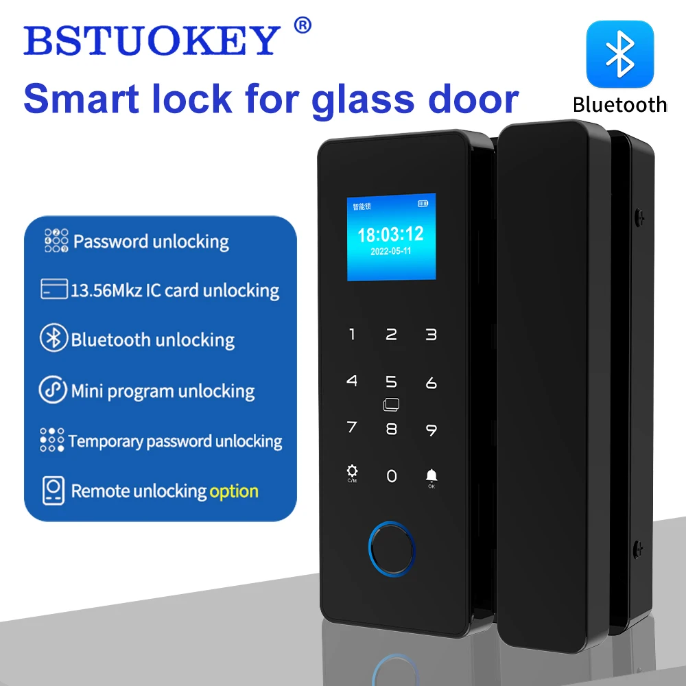 

HAHALock APP Fingerprint Lock Bluetooth Smart Sliding Glass Door Biometric Electronic Digit Door IC Card Hook Lock Remote Unlock