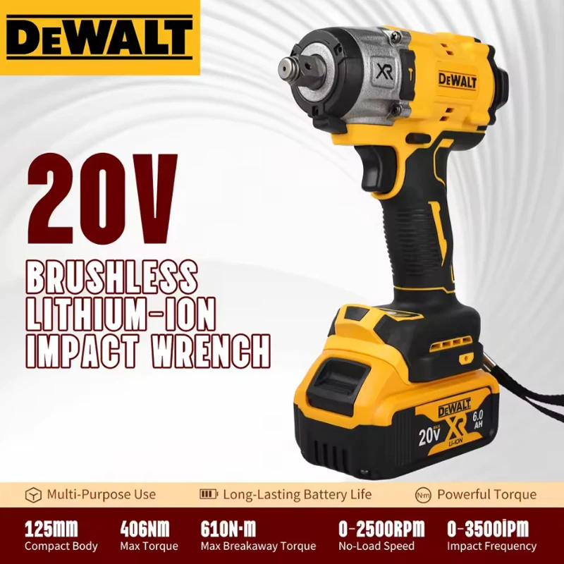 

Аккумуляторный ударный гайковерт DEWALT DCF922 20В, 205 Нм, с реверсом, 1/2 дюйма, 2500 об/мин, универсальный, с питанием от аккумулятора