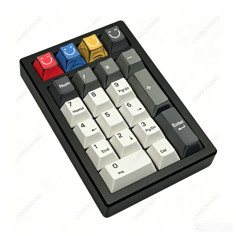 K21MA CNC Metal Custom Mechanical Numeric Pad Triple Mode Bluetooth Wireless Mini Keyboard For Desktop Office Data Input