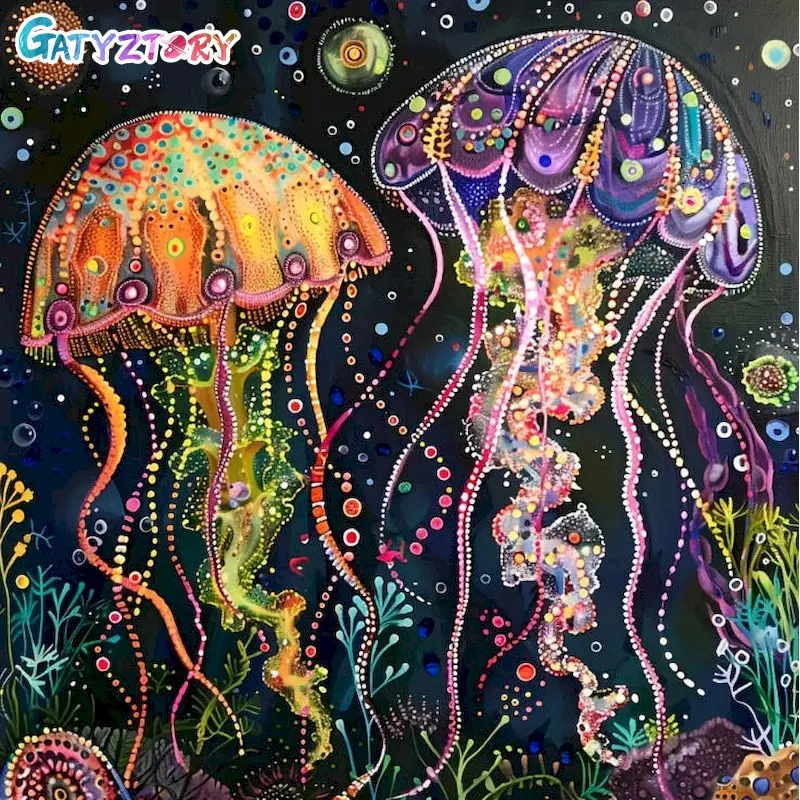 

Diamond Painting Kit Painting Decor Diamond Art Embroidery Jellyfish Full Round/Square Interior Diy Gift Diamond Painting Kits