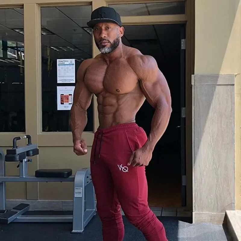 

Muscle Fitness Brother Sports Slim Fit Trousers Men's Running Fitness Cotton Sweatpants Straight Elastic