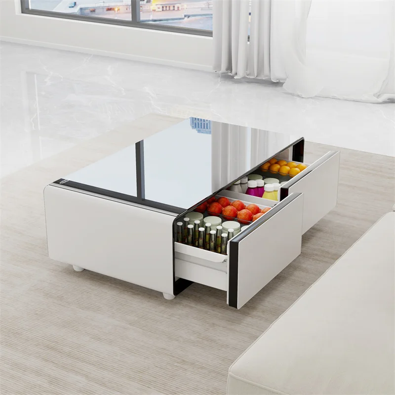 

modern living room furniture party dedicated smart coffee table double door refrigerator smart touch screen