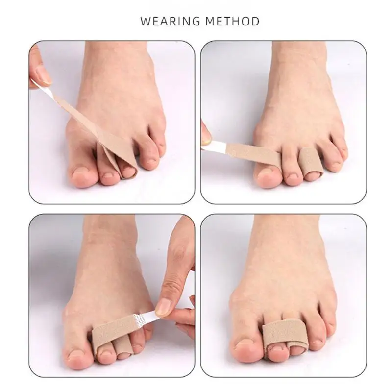 Hammer Toe Straightener para sobrepor Toes, Toe Splints Almofadas Bandagens, Protetor Corrector, 1 2Pcs